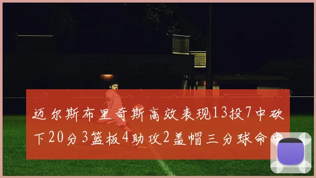 迈尔斯布里奇斯高效表现13投7中砍下20分3篮板4助攻2盖帽三分球命中率出色